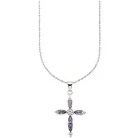 Firetti Kette mit Anhänger Schmuck, Geschenk, Silberkette mit Kreuzanhänger, mit Zirkonia (synth)