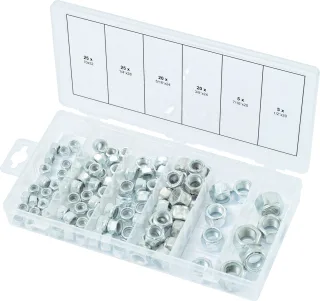 KS Tools Sortiment Muttern, selbstsichernd, UNF, 100-tlg - 970.0490