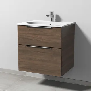 Sanipa 3way Waschtischunterbau zu Geberit Acanto Slim Waschtisch mit 2 Auszügen, Eiche-Arizona UM41080