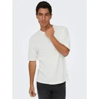 ONLY & SONS Rundhalspullover ONSGIVO REG 12 SS CREW KNIT NOOS Baumwolle, kurzer Arm, normal geschnitten