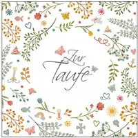 Ambiente Luxury Paper Products Papierserviette, Servietten Papier 33x33cm 3-lag. mit Taufe Motiv 20 Stück