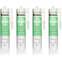 Hausa Maleracryl, Trockenbau Acryl Dichtstoff HA006, Kartusche 310 ml, (Spachtel Fugen Wand Decke Dicht, 4-tlg., Fugendicht Abdichtung), Maleracryl Bauacryl plasto-elastisch 15%