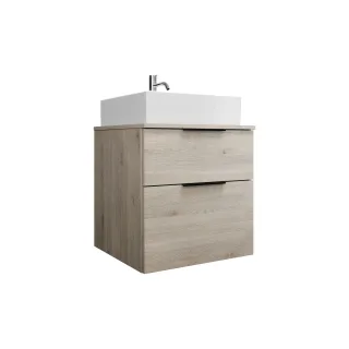 Burgbad Keramik Waschtisch-Set Eqio Eiche Dekor Flanelle/Alpinweiss, SGUP060F2632C0001 SGUP060F2632C0001