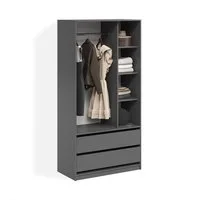 Livinity® Kleiderschrank Trento, Anthrazit, mit 2 Schubladen (1-St)