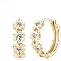 ROUGEMONT Paar Creolen Funkelnde Moissanit Damen Creolen Ohrringe Bloom 925 sterling Silber, Echtschmuck mit Echtheitszertifikat
