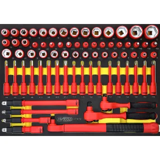 KS Tools 3/8"+1/2" Isolierter Steckschlüssel-Satz mit Drehmomentschlüssel in Schaumstoffeinlage, 31- - 117.6172