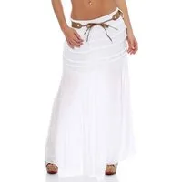 malito more than fashion Sommerrock malito Damen Maxi Rock mit Strickmuster, langer Rock mit Gürtel, luftiger Maxirock