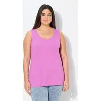 Ulla Popken T-Shirt Top Rippjersey Slim V-Ausschnitt ärmellos