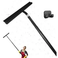 Novzep Duschabzieher 2-in-1 Teleskop-Fensterwischer-Set Teleskopstange, Fensterreiniger