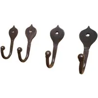 Deko-Impression Wandhaken Haken-Set (4 Stück) geschmiedete Haken Wandhaken Eisen massiv, (4-St)