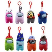 Dinotoys Schlüsselanhänger Among Us Plüsch Anhänger Blind Bag 12 cm Überraschungsfigur Bagclip 1x (Set, 1-tlg., Geschenk-Set), Blind Bag mit zufälliger Among Us Figur zum Sammeln und Verschenken 1x