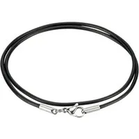 Auroris Lederband Dicke 2mm schwarz Echtleder Kette mit Edelstahl Karabinerverschluss (ohne Verbindungsring), Made in Germany