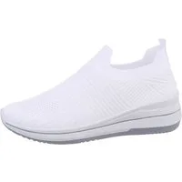 Ital-Design Damen Low-Top Freizeit Sneaker (85960368) Keilabsatz/Wedge Sneakers Low in Weiß