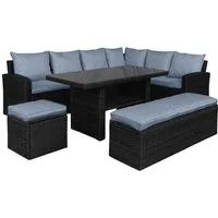 BRAST Garten-Essgruppe ECO bis zu 9 Personen viele Farben inkl. extra Dicke Kissen, TÜV geprüft Outdoor Loungemöbel Sitzgruppe Essgruppe Garnitur