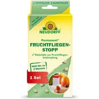 Neudorff Insektenspray Permanent FruchtfliegenStopp, Fruchtfliegenfalle fängt effektiv Frucht,- Obst- und Essigfliegen mit 3 Monaten Langzeitwirkung, Geruchlos und insektizidfrei, frei von Insektiziden, geruchlose Klebefalle, hält bis zu 3 Monat