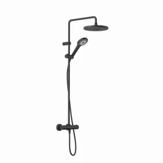 Kludi DIVE Dive X 3S Thermostat-Dual-Shower-System 6906739-00 mit Handbrause, Kopfbrause Ø 250 mm, schwarz matt