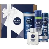 Nivea Men Pflege-Geschenkset PROTECT & CARE, 5-tlg., After Shave, Duschgel, Rasierschaum, Deospray, Feuchtigkeitscreme