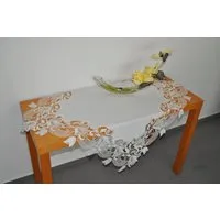 Stickereien Plauen Mitteldecke Tischdecke Tulpenzauber, Plauener Spitze, Made in Germany
