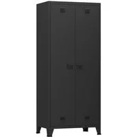 en.casa Kleiderschrank »Hankasalmi« Stahl 180x90x40 cm Schwarz