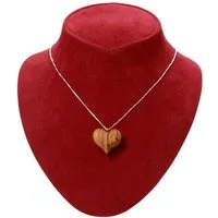 Kassis Geschenkartikel Kette mit Anhänger Kette mit Anhänger Herz aus Olivenholz mit silberner Halskette, handgefertigt in Bethlehem, Geschenk zu mehreren Anlässen