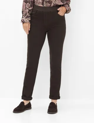 Raphaela by Brax Damen Five-Pocket-Hose Style PAMINA DARK CHOCOLATE, denim dunkelbraun, Gr. 52K