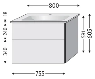Sanipa Waschtischunterbau mit Auszügen 3way BR33350