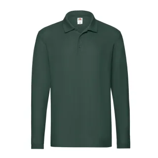 Fruit of the Loom - "Premium" Poloshirt für Herren Langärmlig (Tannengrün)