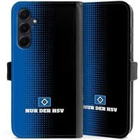 DeinDesign Handyhülle HSV Logo Offizielles Lizenzprodukt Nur der HSV - Rautenraster Schwarz, Samsung Galaxy A55 5G Hülle Handy Flip Case Wallet Cover