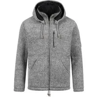 KUNST UND MAGIE Strickjacke Herren Strickjacke Schurwolle Klassich Nordisch +Kapuze