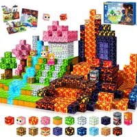 POPOLIC Magnetische Bausteine, 150 Teile Magnetbausteine ab 4 Jahre Magnetspielbausteine, (150 St., Magnetische Bauwelt Halloween Spielzeug Magnetblöcke), für Kinder ab 3 4 5 6 7 8 9 Jahre Verstaubare