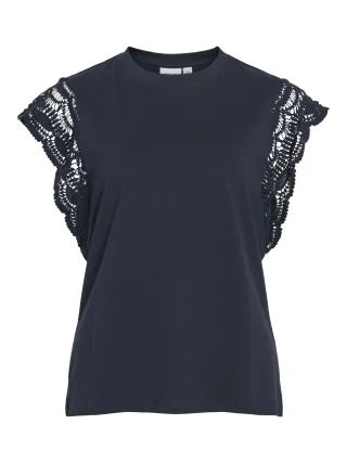 VILA - VIMANDALA O-NECK S/L TOP Navy Blazer - Gr. - S