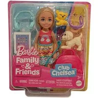 Barbie Stehpuppe Barbie Chelsea Puppe mit Hund, Tragekorb, Rucksack, Sommer-Outfit