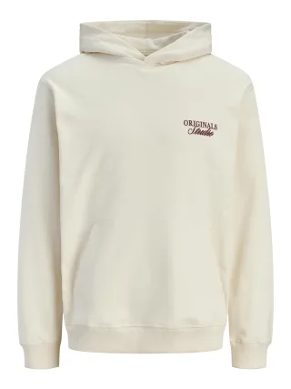 JACK&JONES - JORNORREBRO TYPO BACK SWEAT HOOD SN antique white - Gr. - M