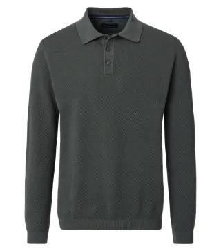 CASAMODA - Polo-Shirt Langarm grün - Gr. - XXL