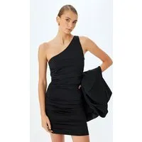Koton Badekleid Mini Länge Eine Schulter One-Shoulder-Kleid