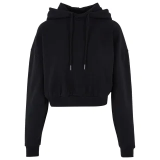 Urban Classics - Kapuzenpullover kurz geschnitten für Damen (Schwarz)