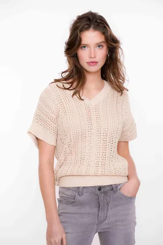 Geisha Fashion Women - Spencer lurex off-white/gold - Gr. - S