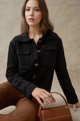 Knopf-Cardigan mit Taschen