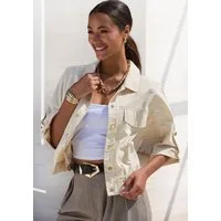 LASCANA Blouson aus leichter Webware mit 3/4-Ärmeln Sommerjacke, leichte Übergangsjacke, Safarijacke, kurze Blousonjacke