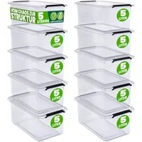 Deuba Aufbewahrungsbox, 5L Deckel Kunststoff Organizer Ordnungsboxen BPA frei stapelbar Küche