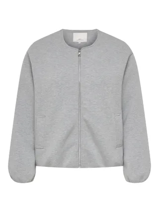 ONLY CARMAKOMA - CARELLIE SCUBA JACKET OTW medium grey melange - Gr. - L-50/52