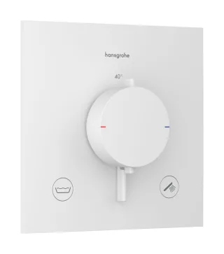 Hansgrohe Thermostat Unterputz Ecostat Comfort E Fertigset 2 Verb.m.Sicherungskombi. mattweiss, 337 33716700