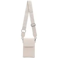 ITALYSHOP24 Geldbörse Damen Tasche Handytasche Brusttasche Crossbody Umhängetasche Crossover (Spar-Set Clutch-Tasche mit einem breitem Muster Stoffgurt/Umhängeband, Leder Optik), Bodybag Smartphone Freizeit Handtasche Brieftasche Schultertasche