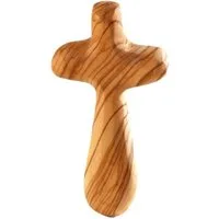 Kassis Geschenkartikel Dekofigur Olivenholz Kreuz Handschmeichler Geschenk zu mehreren Anlässen, Hergestellt in Bethlehem, Ideales Geschenk zu mehreren Anlässen