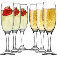 LAV Gläser-Set Empire Champagnerflöten, 6-tlg., Glas, 6er Set, 220ml, ideal für Sekt, Champagner und prickelnde Getränke.