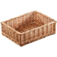 Kobolo Aufbewahrungskorb Regalkorb Korb Box aus Weide Nina - 40x30x13 cm (Stück, 1 Regalkorb), Regalkorb aus Weide