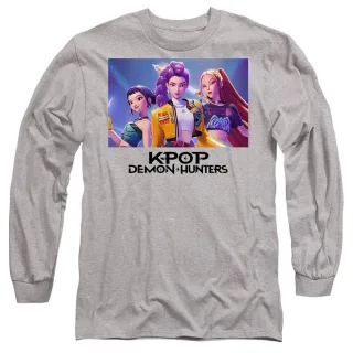 K-Pop Demon Hunters - "Heroic Huntrix" T-Shirt für Herren/Damen Unisex Langärmlig (Grau meliert)