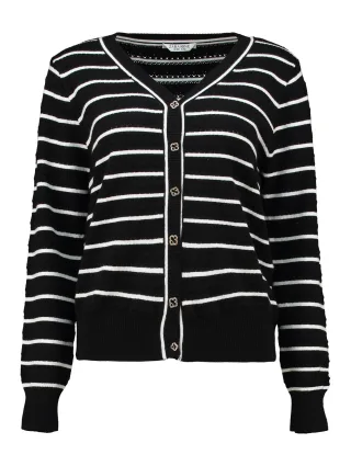 Zabaione - Cardigan Jo44elina black stripes - Gr. - L/XL
