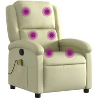 vidaXL Sessel Massagesessel Relaxsessel Echtleder Creme (1-St)