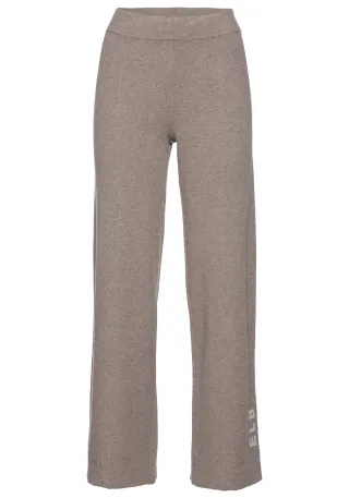 LASCANA - Elbsand LM Knit Wide Leg Pants taupe melang - Gr. - 34